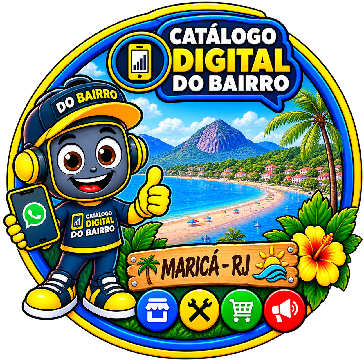 Mascote Catálogo Digital do Bairro